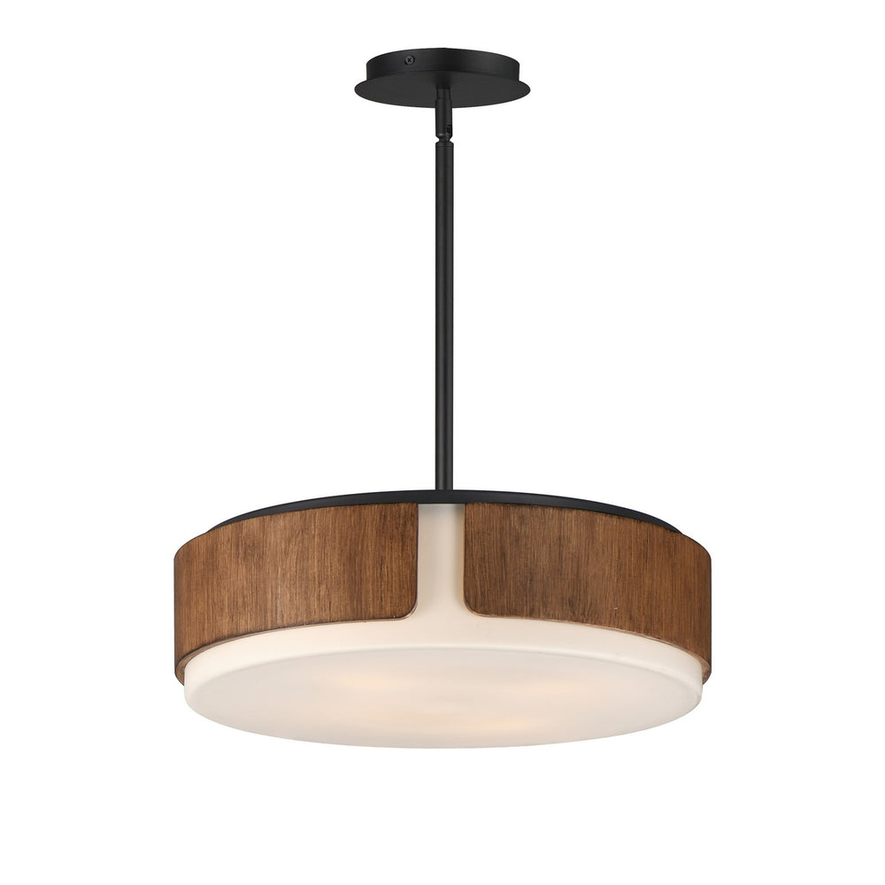 Maxim - Four Light Semi Flush Mount - Pendant - Draughtsman - Walnut / Black- Union Lighting Luminaires Decor