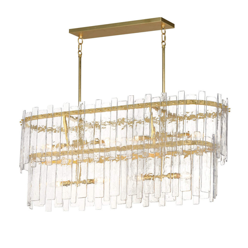 Maxim - Eight Light Linear Pendant - Warren - Gold Leaf- Union Lighting Luminaires Decor