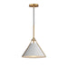 Maxim - One Light Pendant - Lucas - Light French Gray / Natural Aged Brass- Union Lighting Luminaires Decor