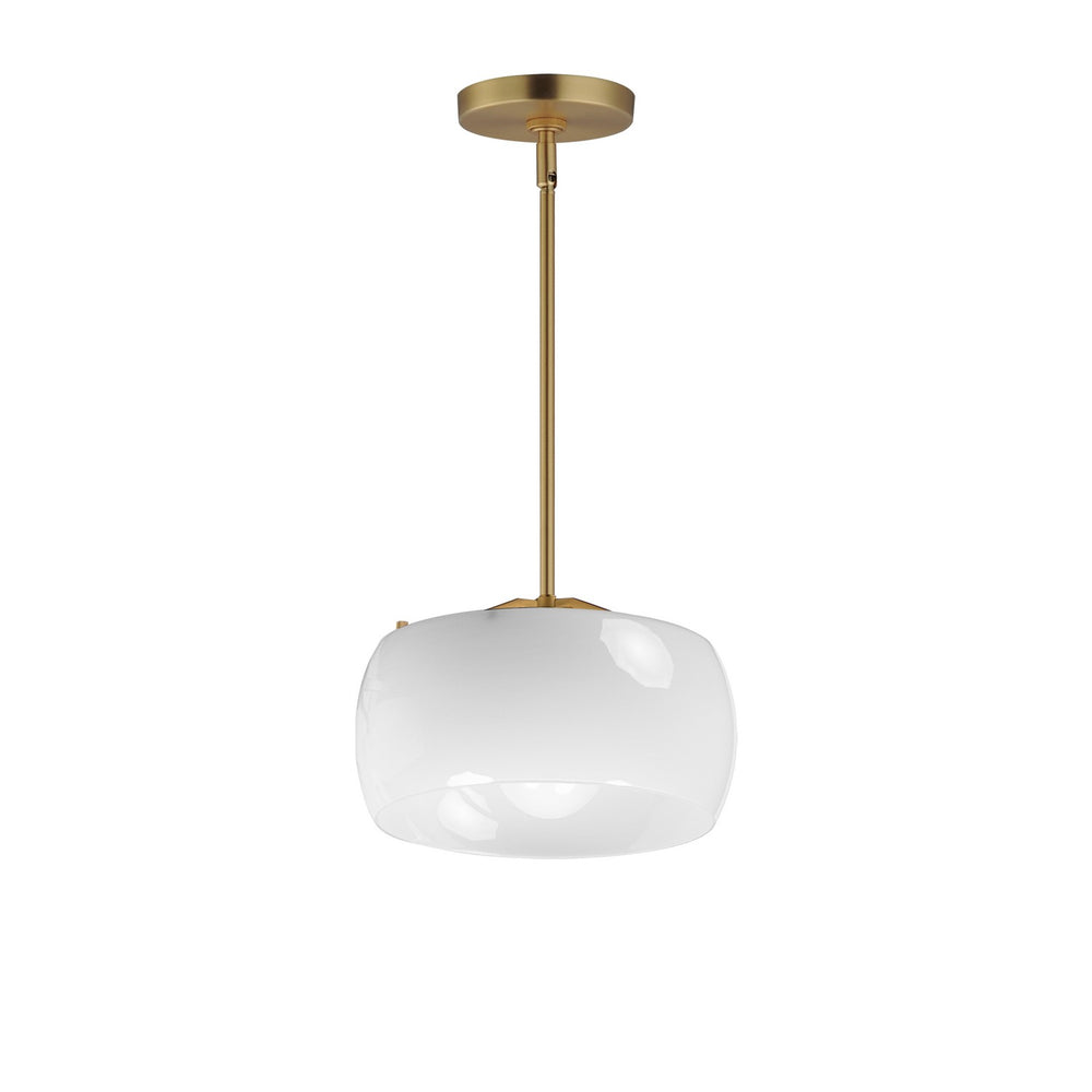 Maxim - One Light Pendant - Glazed - White/Natural Aged Brass- Union Lighting Luminaires Decor