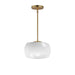 Maxim - One Light Pendant - Glazed - White/Natural Aged Brass- Union Lighting Luminaires Decor