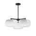 Maxim - Three Light Chandelier - Glazed - White / Black- Union Lighting Luminaires Decor