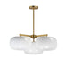 Maxim - Three Light Chandelier - Glazed - White/Natural Aged Brass- Union Lighting Luminaires Decor