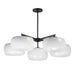 Maxim - Five Light Chandelier - Glazed - White / Black- Union Lighting Luminaires Decor