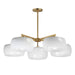 Maxim - Five Light Chandelier - Glazed - White/Natural Aged Brass- Union Lighting Luminaires Decor