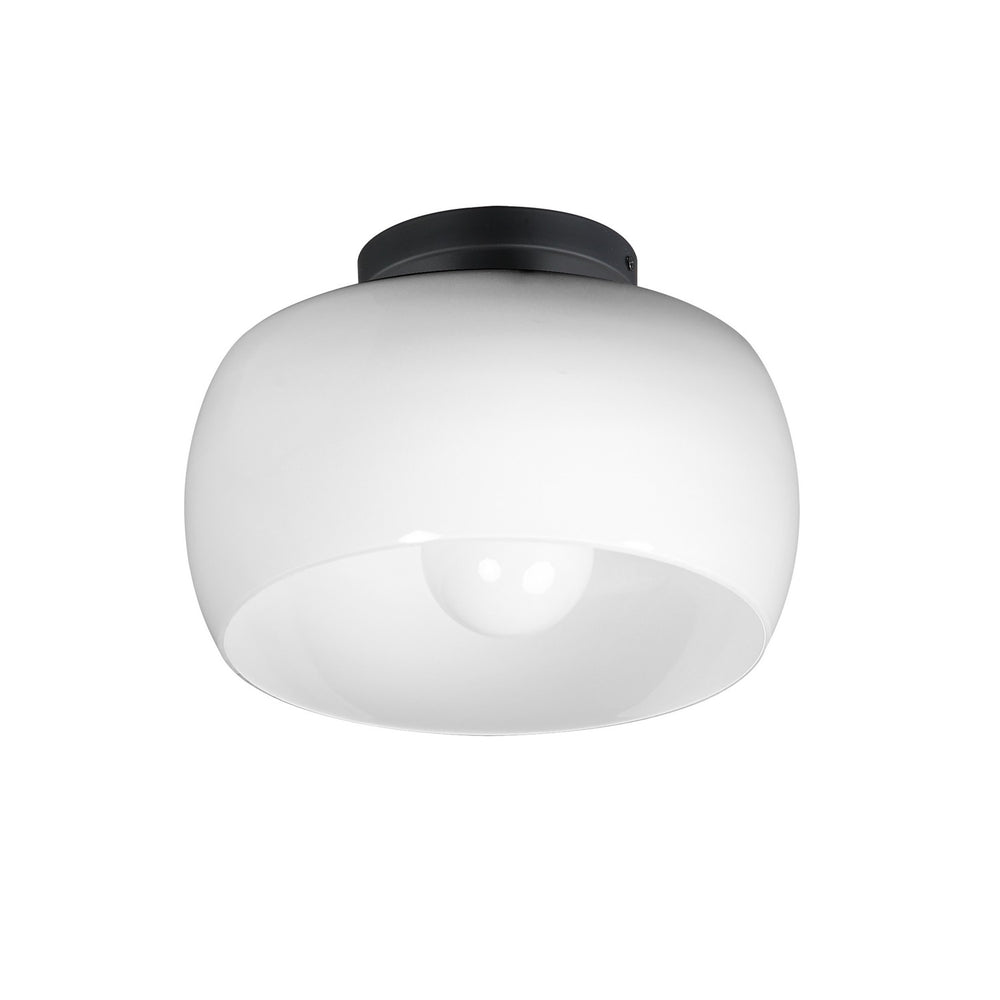 Maxim - One Light Flush Mount - Glazed - White / Black- Union Lighting Luminaires Decor