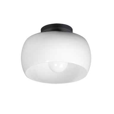 Maxim - One Light Flush Mount - Glazed - White / Black- Union Lighting Luminaires Decor