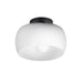 Maxim - One Light Flush Mount - Glazed - White / Black- Union Lighting Luminaires Decor