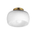 Maxim - One Light Flush Mount - Glazed - White/Natural Aged Brass- Union Lighting Luminaires Decor