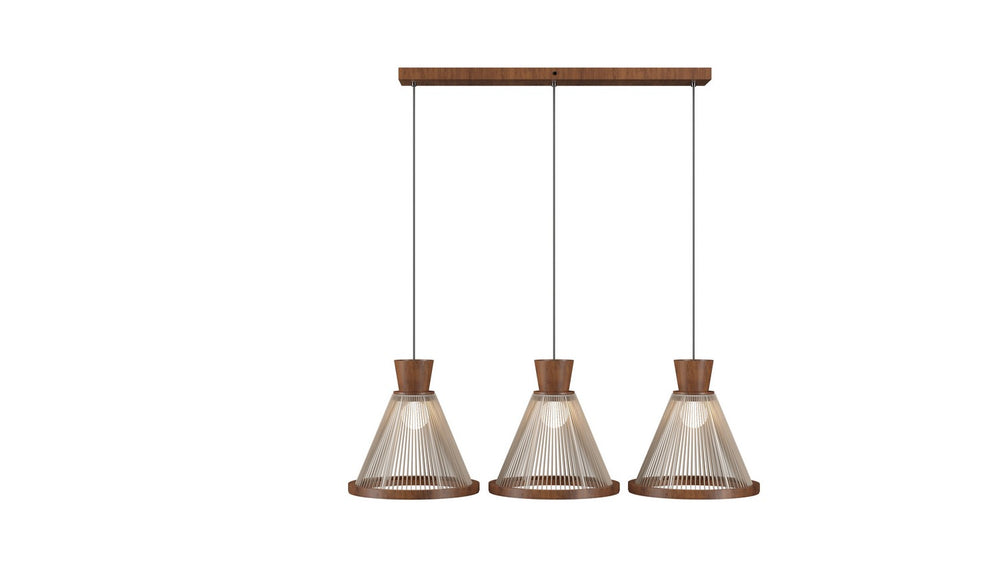 Accord Lighting - Three Light Pendant - Corda - Imbuia- Union Lighting Luminaires Decor