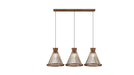 Accord Lighting - Three Light Pendant - Corda - Imbuia- Union Lighting Luminaires Decor