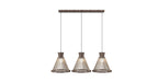 Accord Lighting - Three Light Pendant - Corda - American Walnut- Union Lighting Luminaires Decor