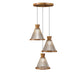 Accord Lighting - Three Light Pendant - Corda - Teak- Union Lighting Luminaires Decor