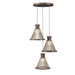 Accord Lighting - Three Light Pendant - Corda - American Walnut- Union Lighting Luminaires Decor