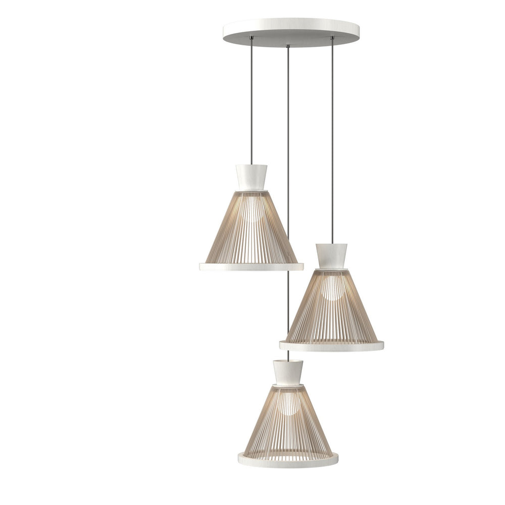 Accord Lighting - Three Light Pendant - Corda - Organic White- Union Lighting Luminaires Decor