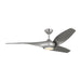 Visual Comfort Fan Canada - 60"Ceiling Fan - Topan Smart 60 LED - Brushed Steel- Union Lighting Luminaires Decor