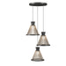 Accord Lighting - Three Light Pendant - Corda - Organic Grey- Union Lighting Luminaires Decor
