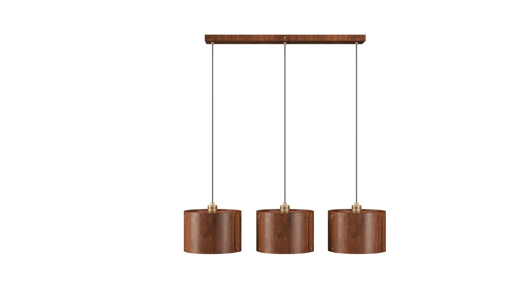 Accord Lighting - Three Light Pendant - Element - Imbuia- Union Lighting Luminaires Decor