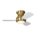 Generation Lighting Canada - 32"Ceiling Fan - Orbis 32 Hugger LED - Satin Brass- Union Lighting Luminaires Decor