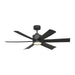 Generation Lighting Canada - 52"Ceiling Fan - Flera Smart 52 LED - Midnight Black- Union Lighting Luminaires Decor