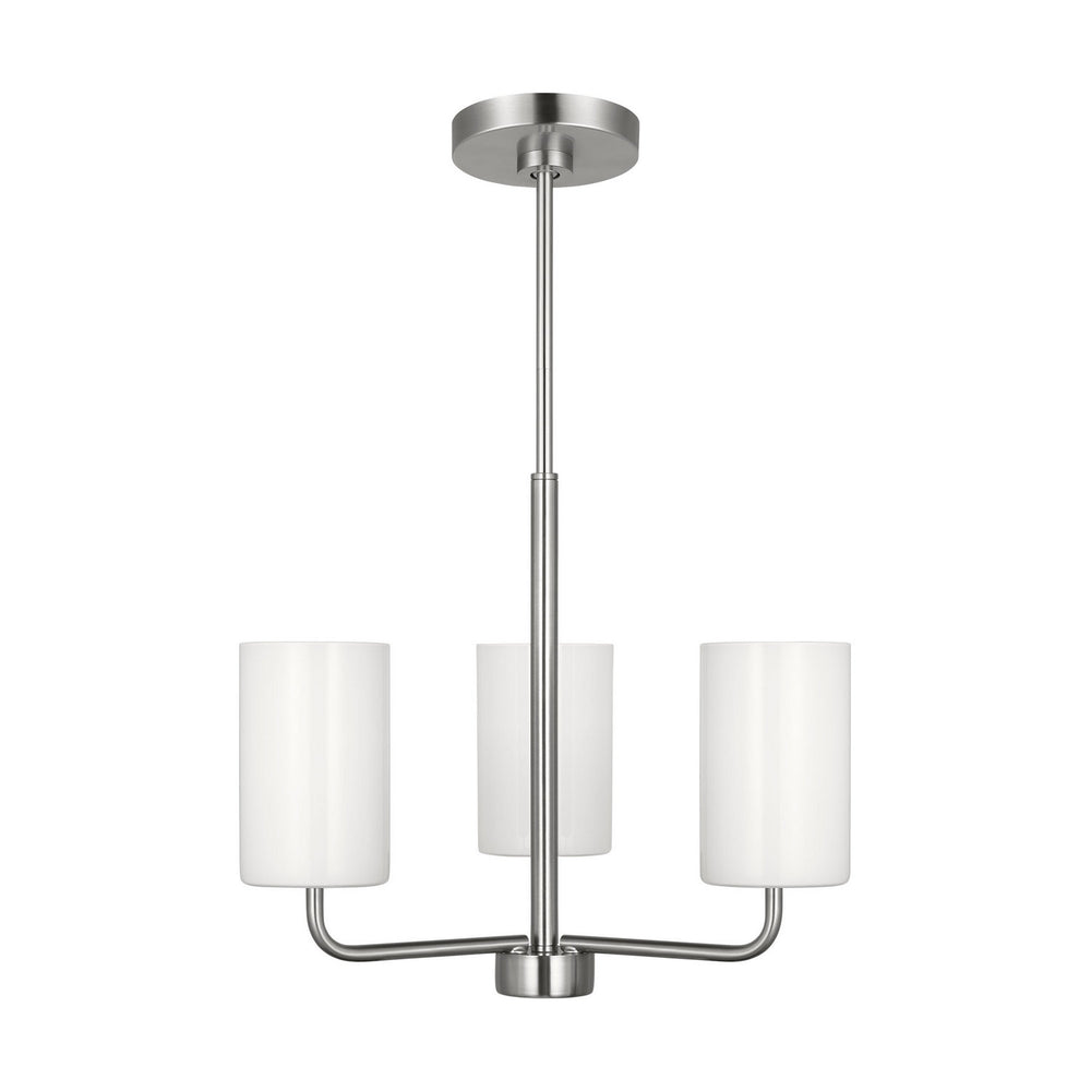 Generation Lighting Canada - Three Light Chandelier - Rhett - Brushed Steel- Union Lighting Luminaires Decor
