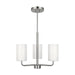 Generation Lighting Canada - Three Light Chandelier - Rhett - Brushed Steel- Union Lighting Luminaires Decor