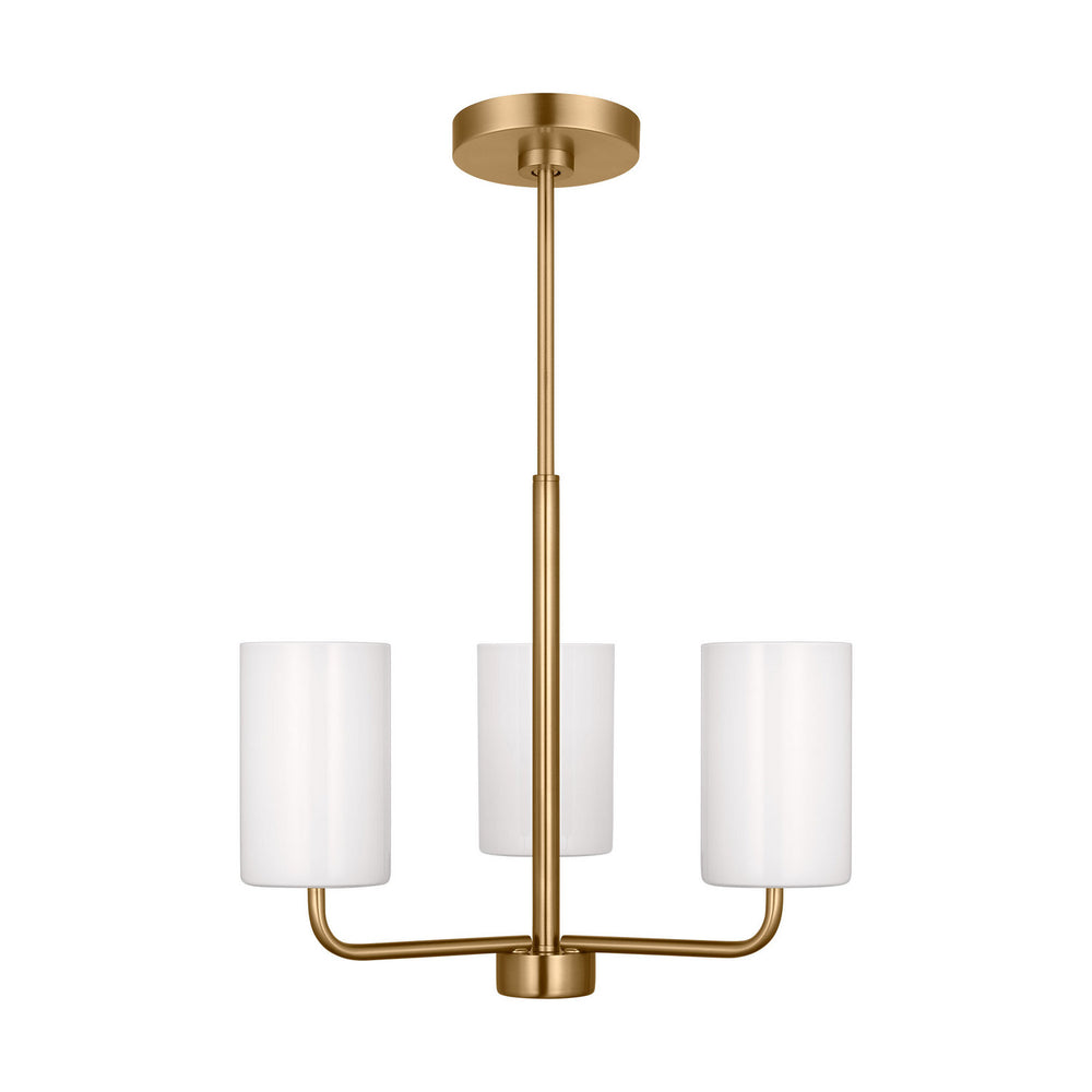 Generation Lighting Canada - Three Light Chandelier - Rhett - Satin Brass- Union Lighting Luminaires Decor