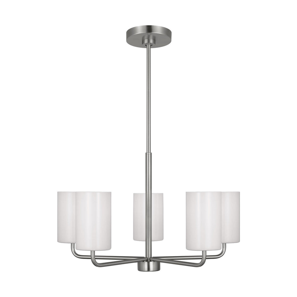 Generation Lighting Canada - Five Light Chandelier - Rhett - Brushed Steel- Union Lighting Luminaires Decor