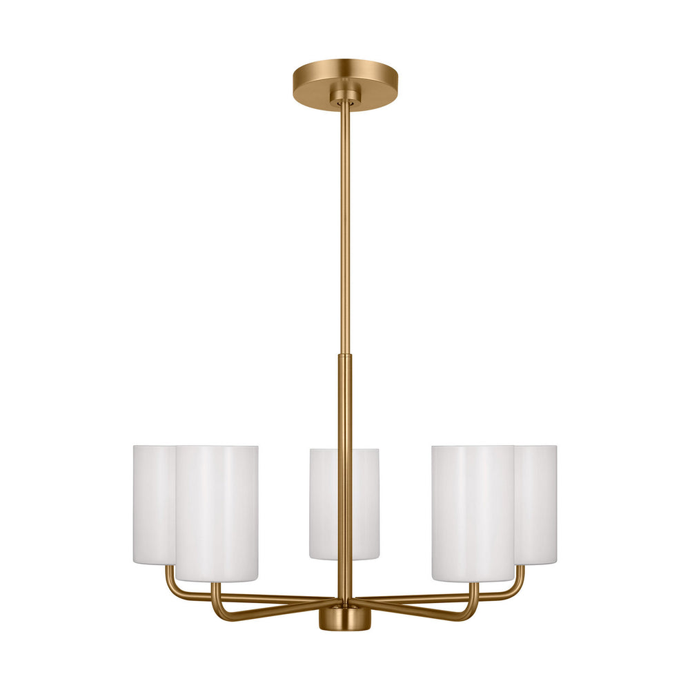 Generation Lighting Canada - Five Light Chandelier - Rhett - Satin Brass- Union Lighting Luminaires Decor
