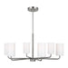 Generation Lighting Canada - Six Light Chandelier - Rhett - Brushed Steel- Union Lighting Luminaires Decor