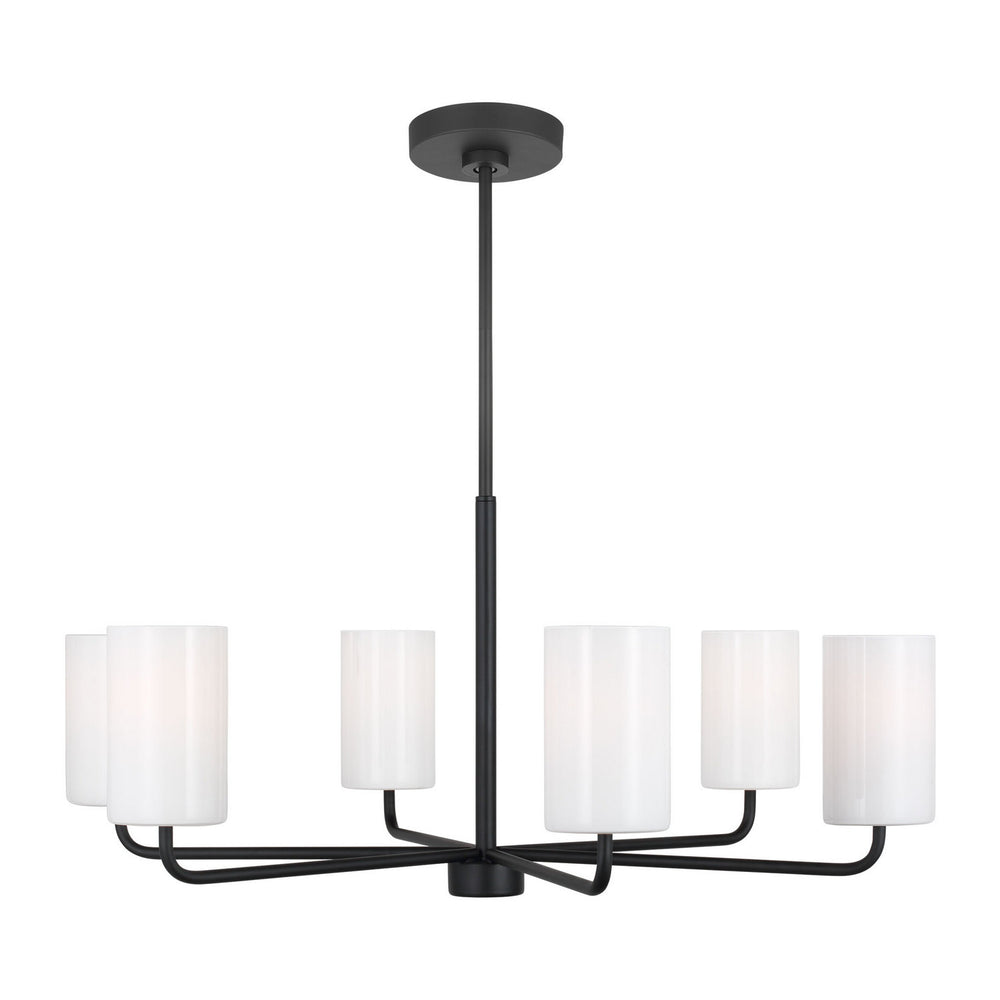 Generation Lighting Canada - Six Light Chandelier - Rhett - Midnight Black- Union Lighting Luminaires Decor