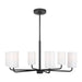Generation Lighting Canada - Six Light Chandelier - Rhett - Midnight Black- Union Lighting Luminaires Decor