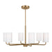 Generation Lighting Canada - Six Light Chandelier - Rhett - Satin Brass- Union Lighting Luminaires Decor