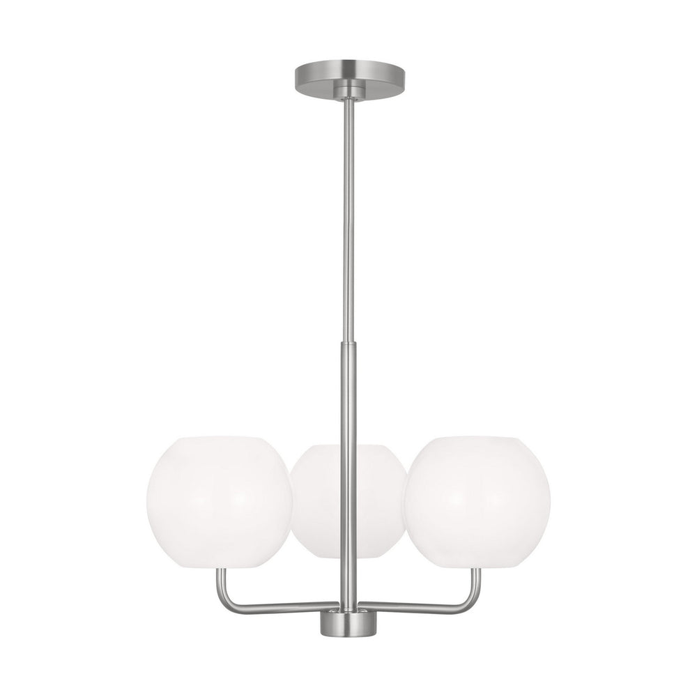 Generation Lighting Canada - Three Light Chandelier - Rory - Brushed Steel- Union Lighting Luminaires Decor