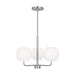 Generation Lighting Canada - Three Light Chandelier - Rory - Brushed Steel- Union Lighting Luminaires Decor