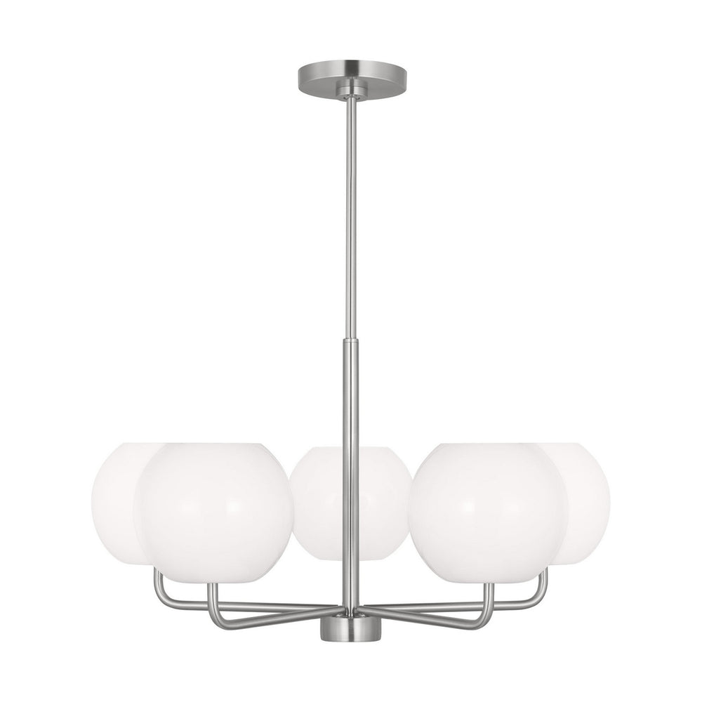 Generation Lighting Canada - Five Light Chandelier - Rory - Brushed Steel- Union Lighting Luminaires Decor