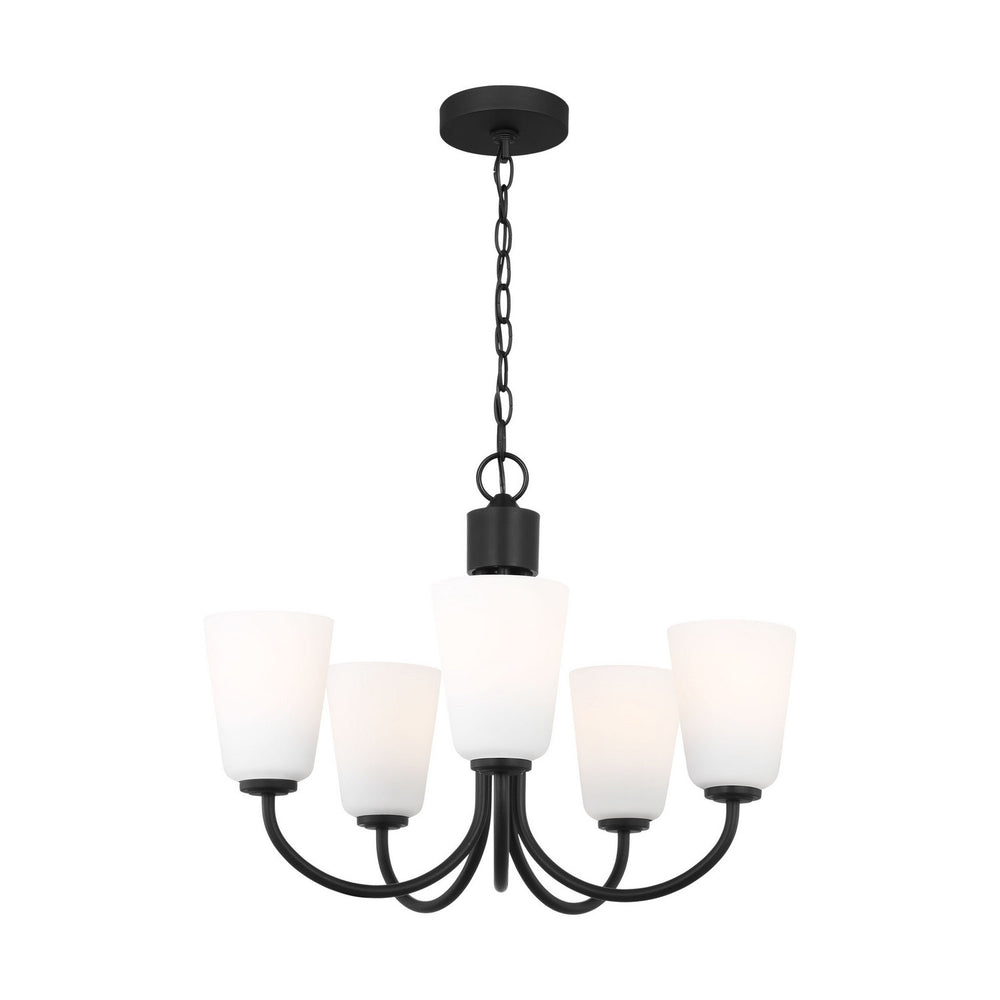 Generation Lighting Canada - Five Light Chandelier - Miles - Midnight Black- Union Lighting Luminaires Decor