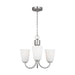 Generation Lighting Canada - Three Light Chandelier - Miles - Brushed Nickel- Union Lighting Luminaires Decor