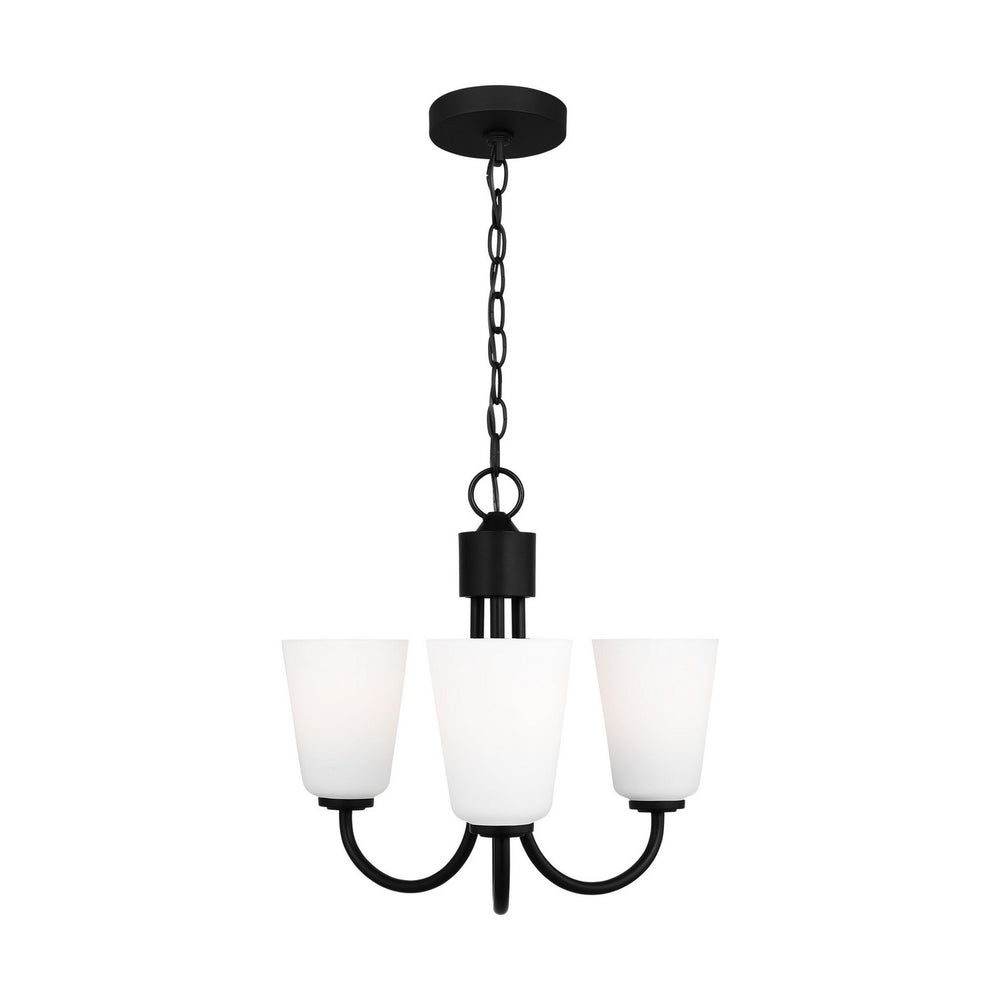 Generation Lighting Canada - Three Light Chandelier - Miles - Midnight Black- Union Lighting Luminaires Decor