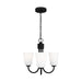Generation Lighting Canada - Three Light Chandelier - Miles - Midnight Black- Union Lighting Luminaires Decor