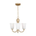 Generation Lighting Canada - Three Light Chandelier - Miles - Satin Brass- Union Lighting Luminaires Decor
