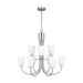 Generation Lighting Canada - Nine Light Chandelier - Miles - Brushed Nickel- Union Lighting Luminaires Decor
