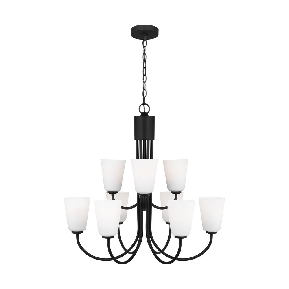 Generation Lighting Canada - Nine Light Chandelier - Miles - Midnight Black- Union Lighting Luminaires Decor