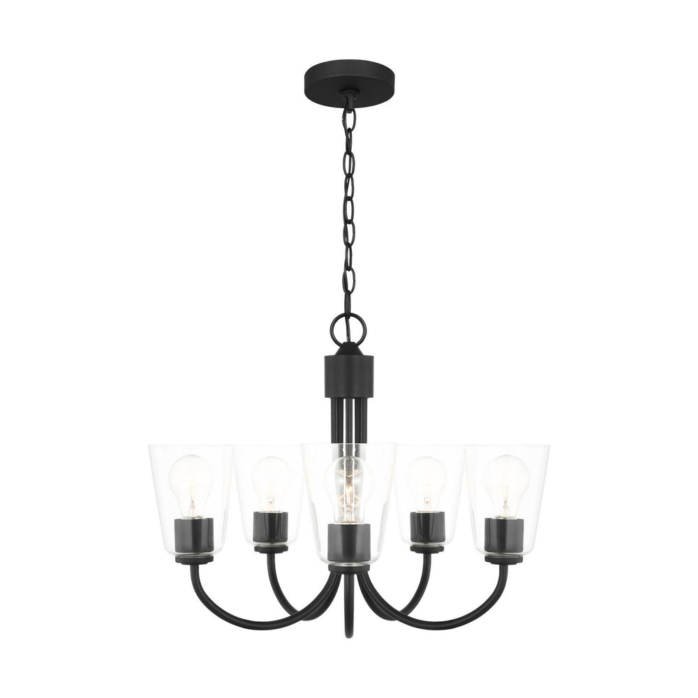 Generation Lighting Canada - Five Light Chandelier - Miles - Midnight Black- Union Lighting Luminaires Decor
