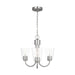 Generation Lighting Canada - Three Light Chandelier - Miles - Brushed Nickel- Union Lighting Luminaires Decor