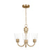 Generation Lighting Canada - Three Light Chandelier - Miles - Satin Brass- Union Lighting Luminaires Decor