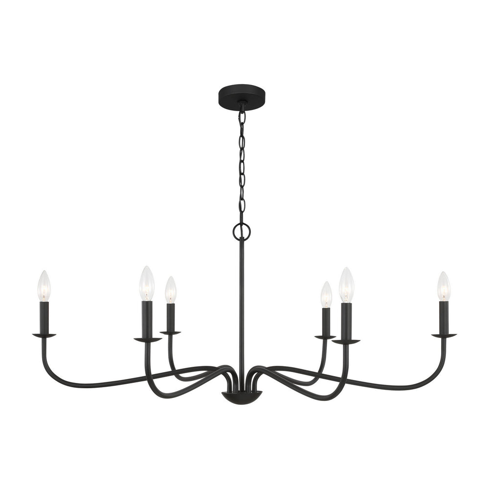Generation Lighting Canada - Six Light Chandelier - Abells - Midnight Black- Union Lighting Luminaires Decor