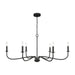 Generation Lighting Canada - Six Light Chandelier - Abells - Midnight Black- Union Lighting Luminaires Decor