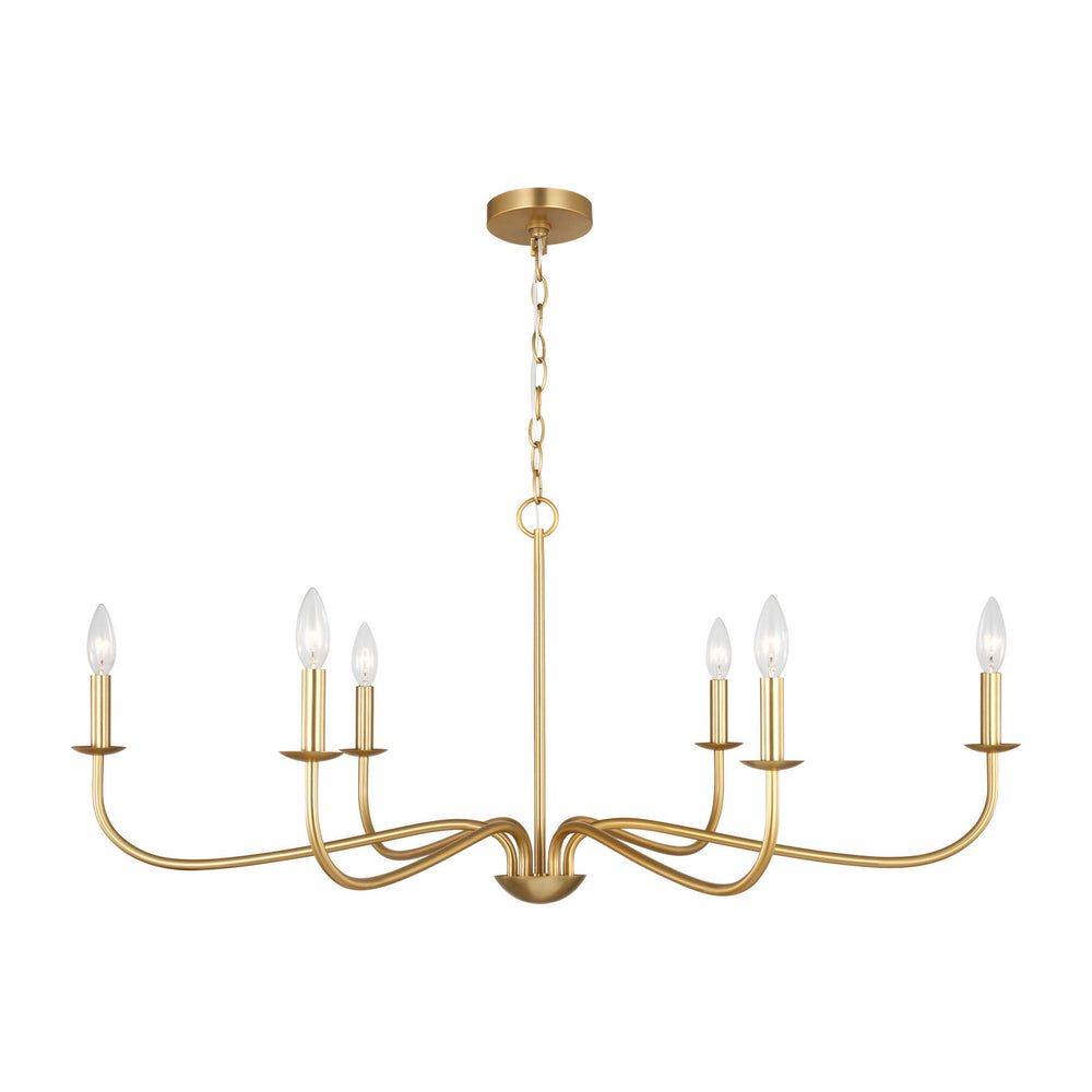 Generation Lighting Canada - Six Light Chandelier - Abells - Satin Brass- Union Lighting Luminaires Decor