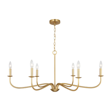 Generation Lighting Canada - Six Light Chandelier - Abells - Satin Brass- Union Lighting Luminaires Decor